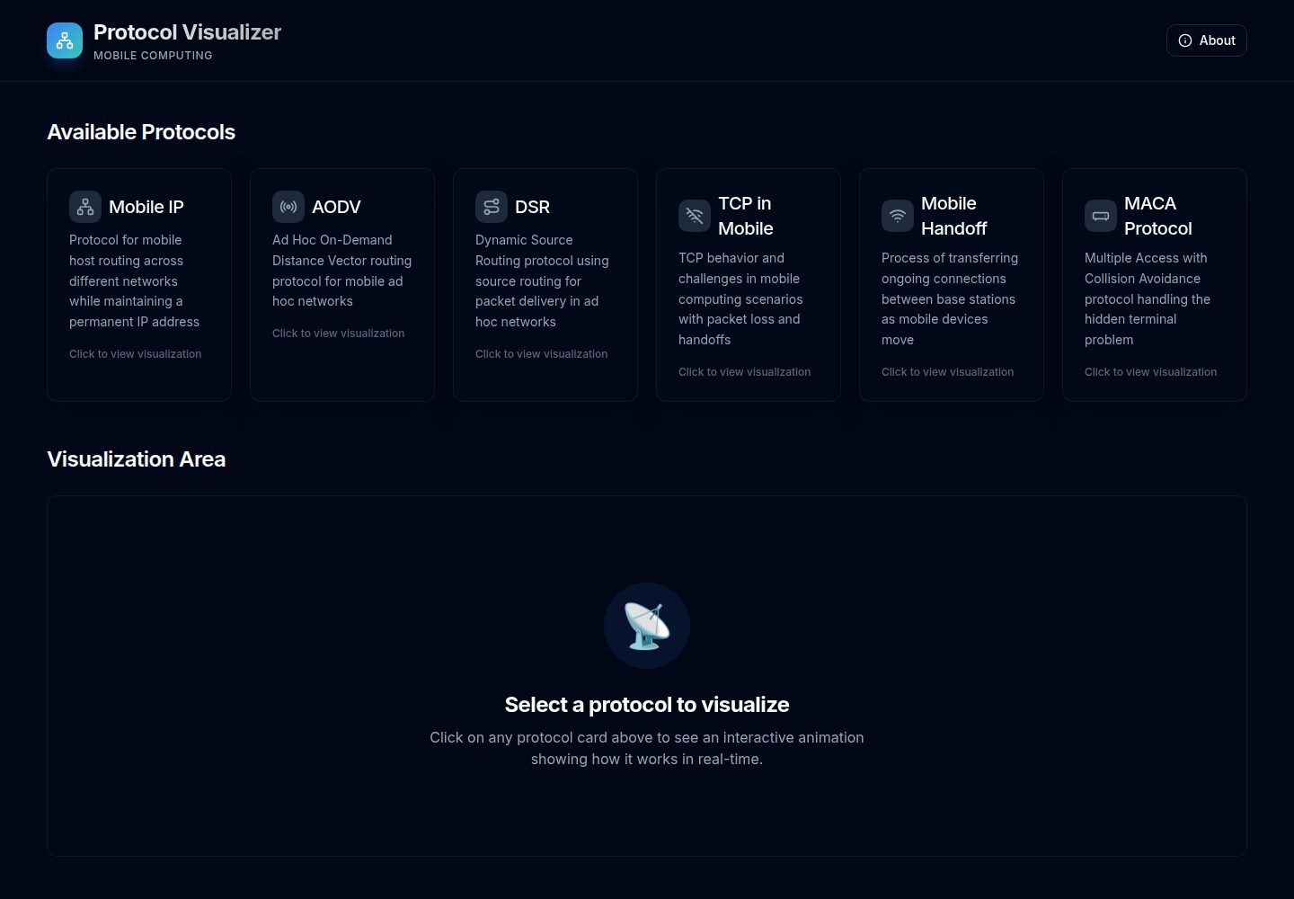 Protocol Visualizer public website screenshot