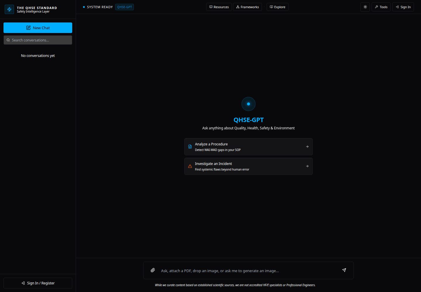 QHSE-GPT public website screenshot