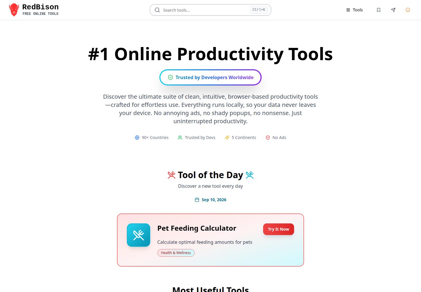 RedBison public website screenshot