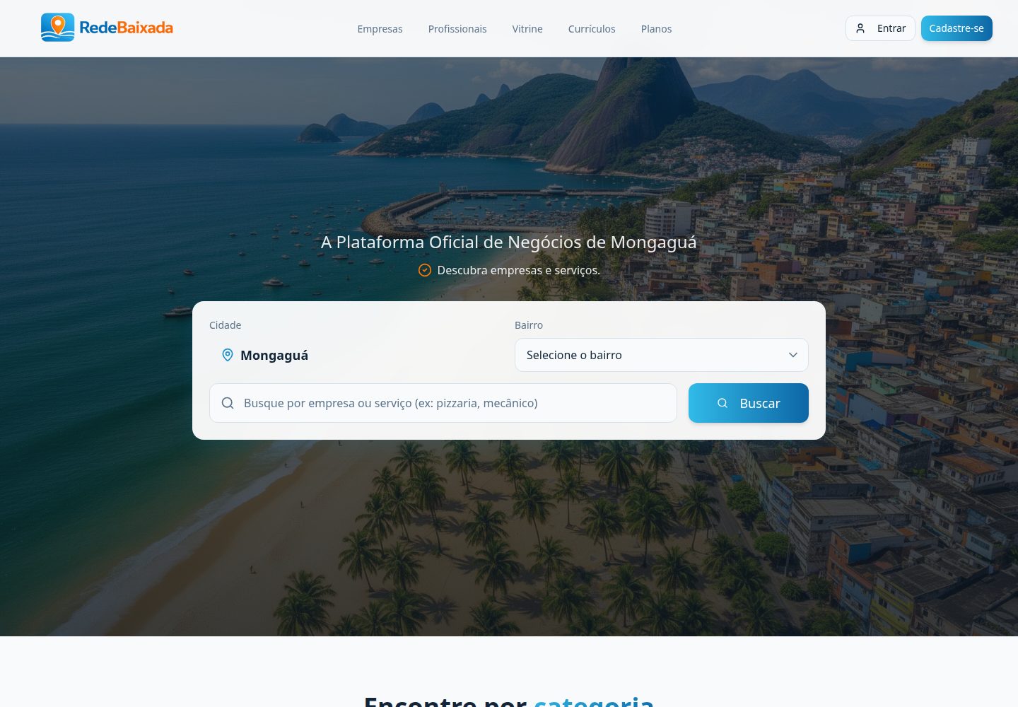 Rede Baixada public website screenshot
