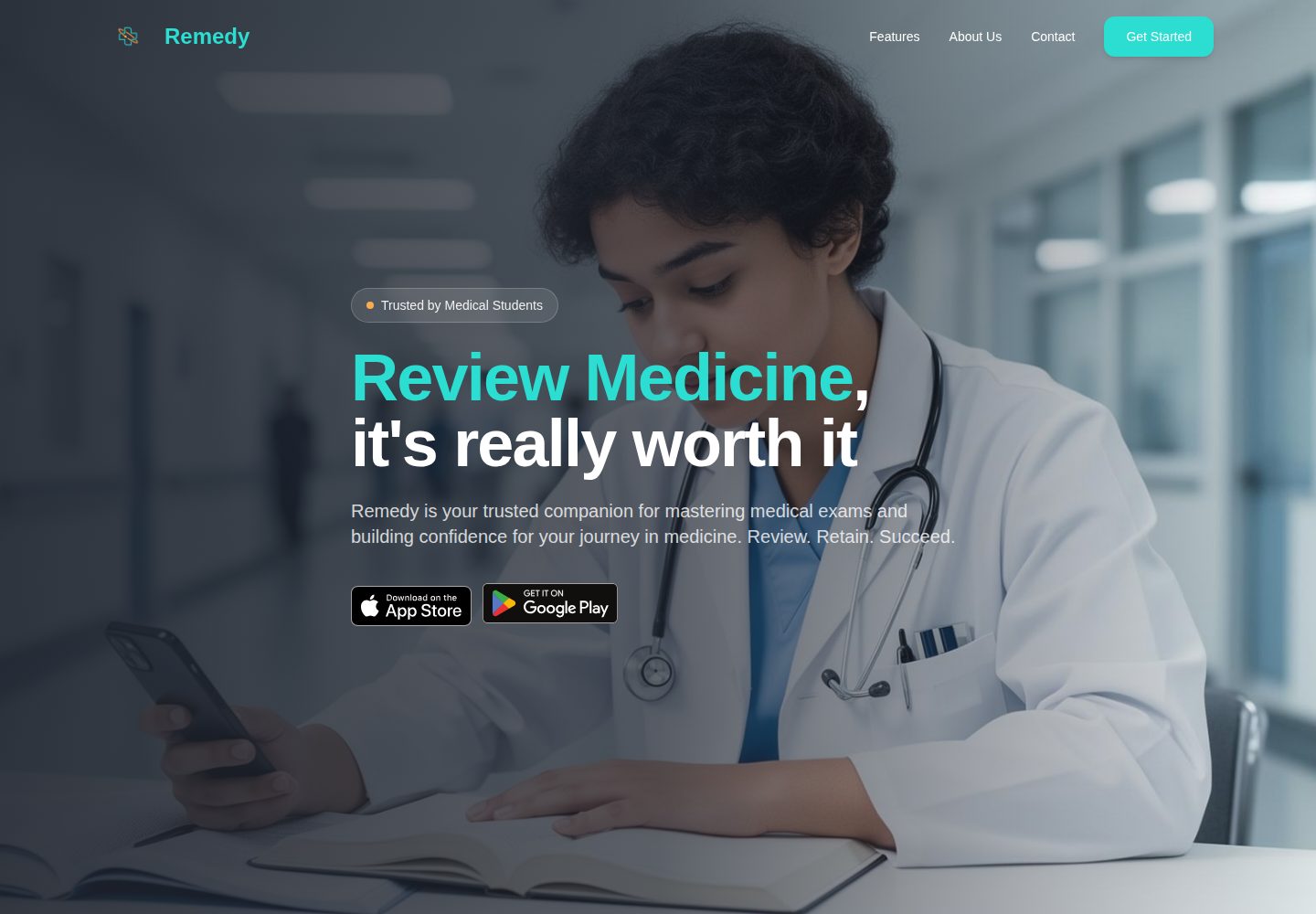 Remedy public website screenshot