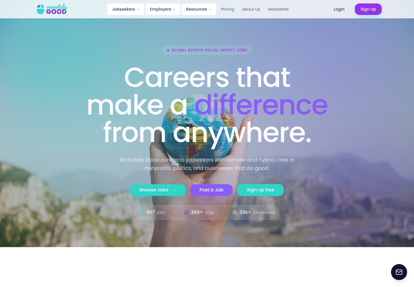 Remotely Good public website screenshot