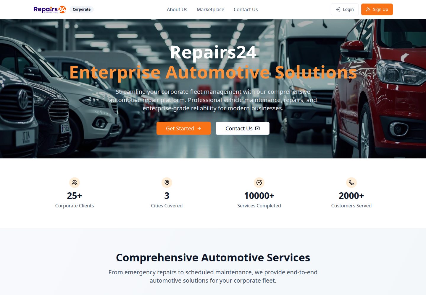 Repairs24 public website screenshot