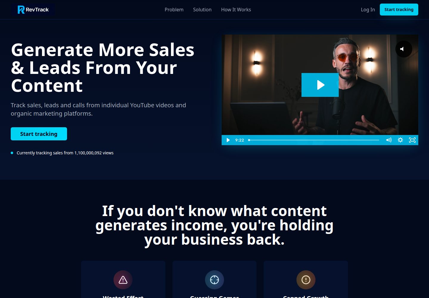 RevTrack public website screenshot