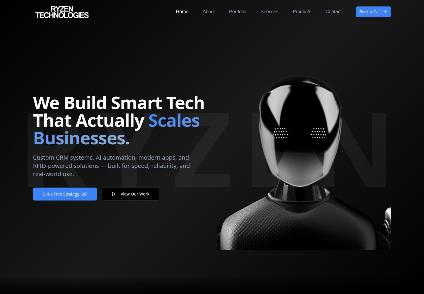 Ryzen Tech public website screenshot