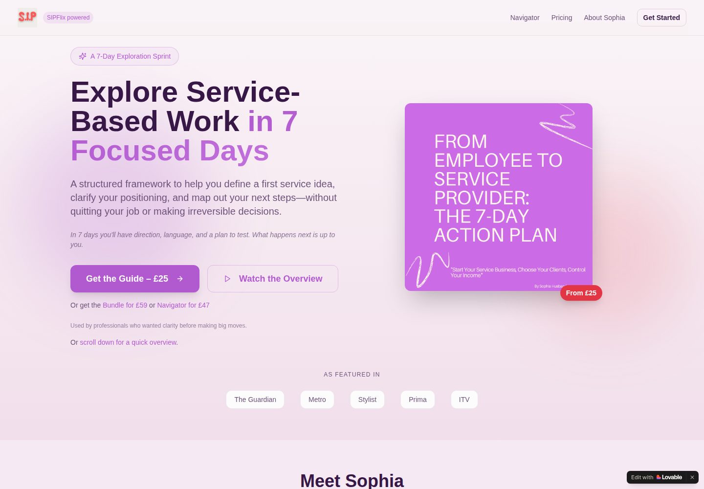 S.I.P. public website screenshot