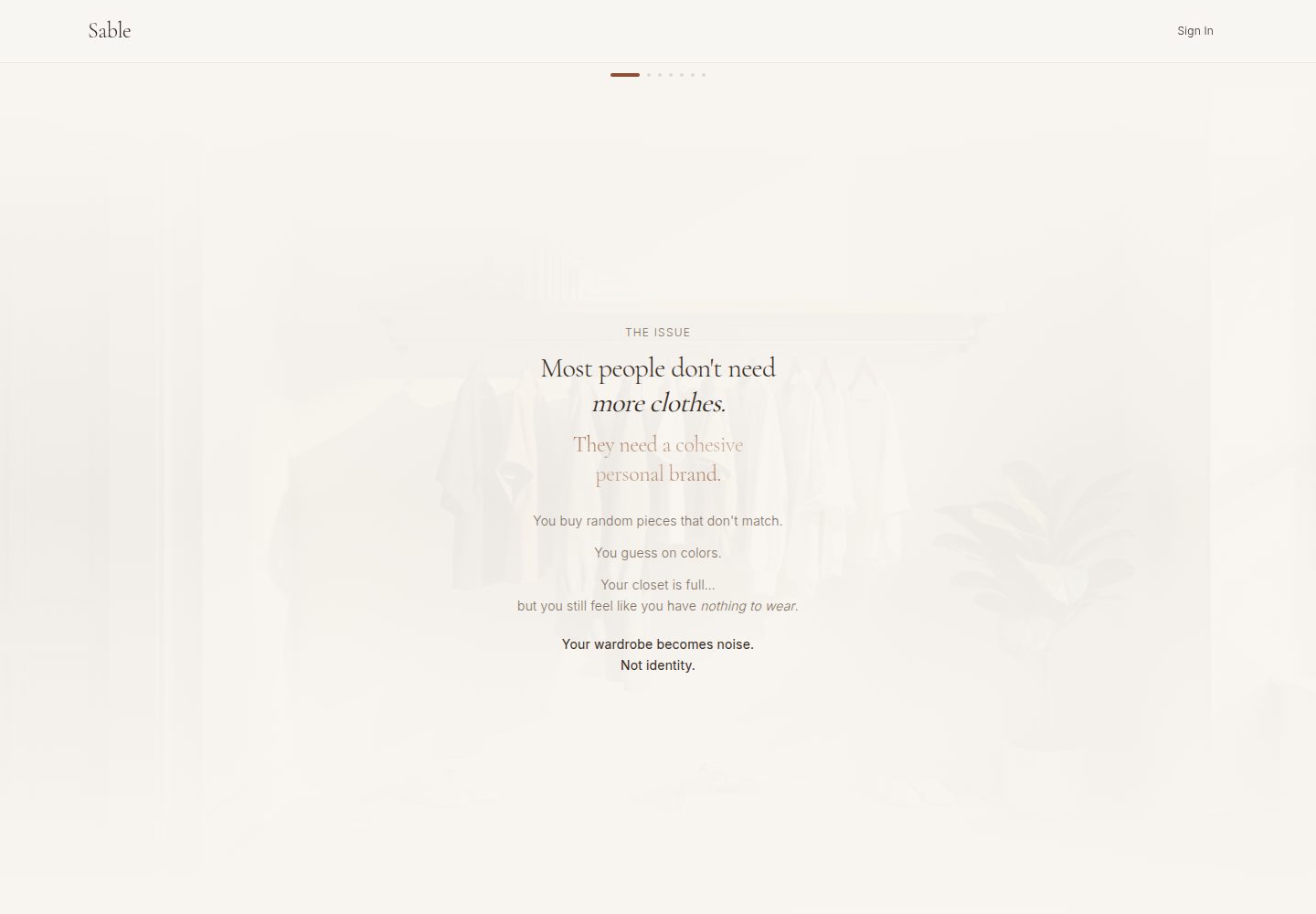 Sable public website screenshot