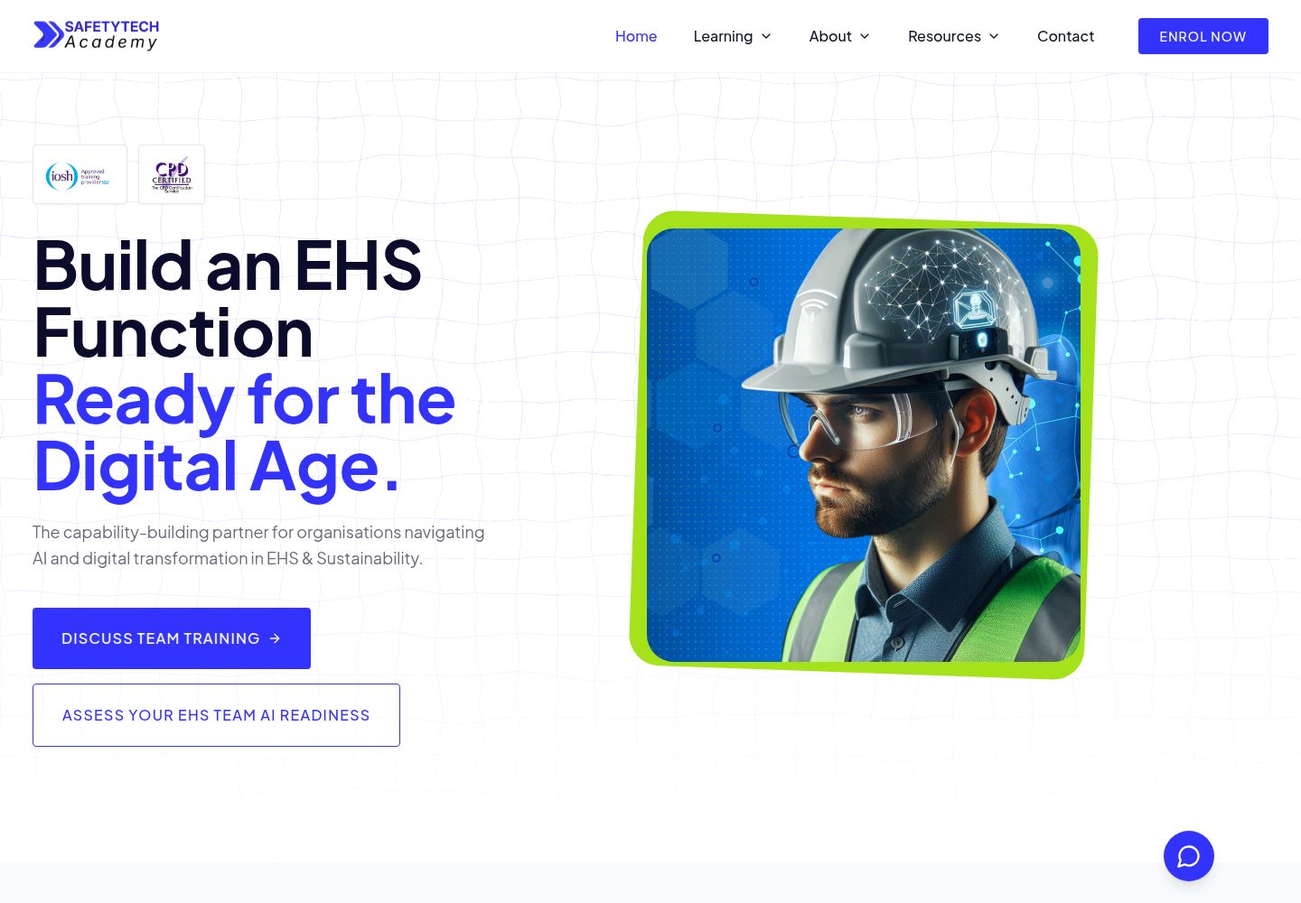 SafetyTech Academy public website screenshot
