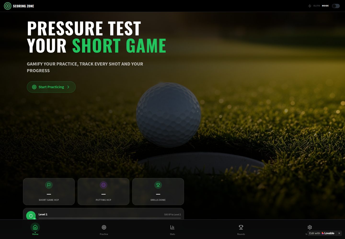 Scoring Zone public website screenshot