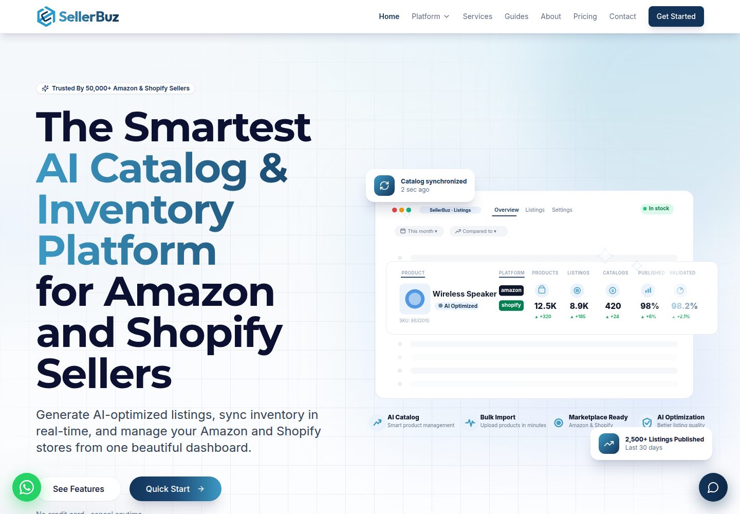 SellerBuz public website screenshot