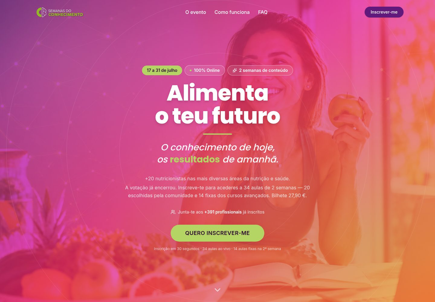 Semanas do Conhecimento public website screenshot