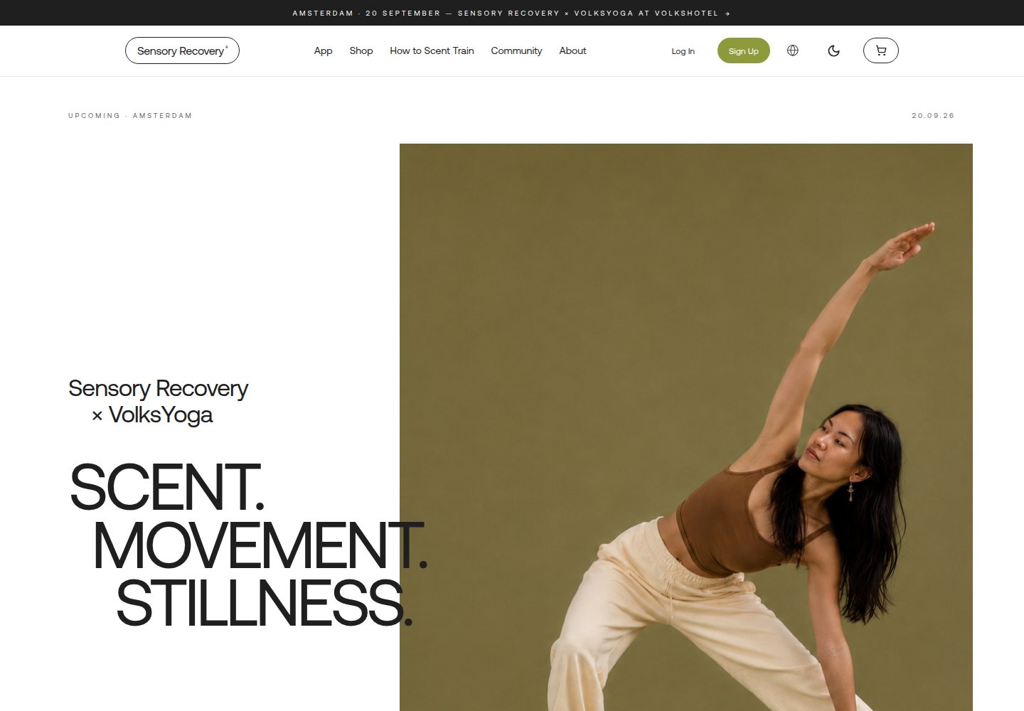 Sensory Recovery public website screenshot