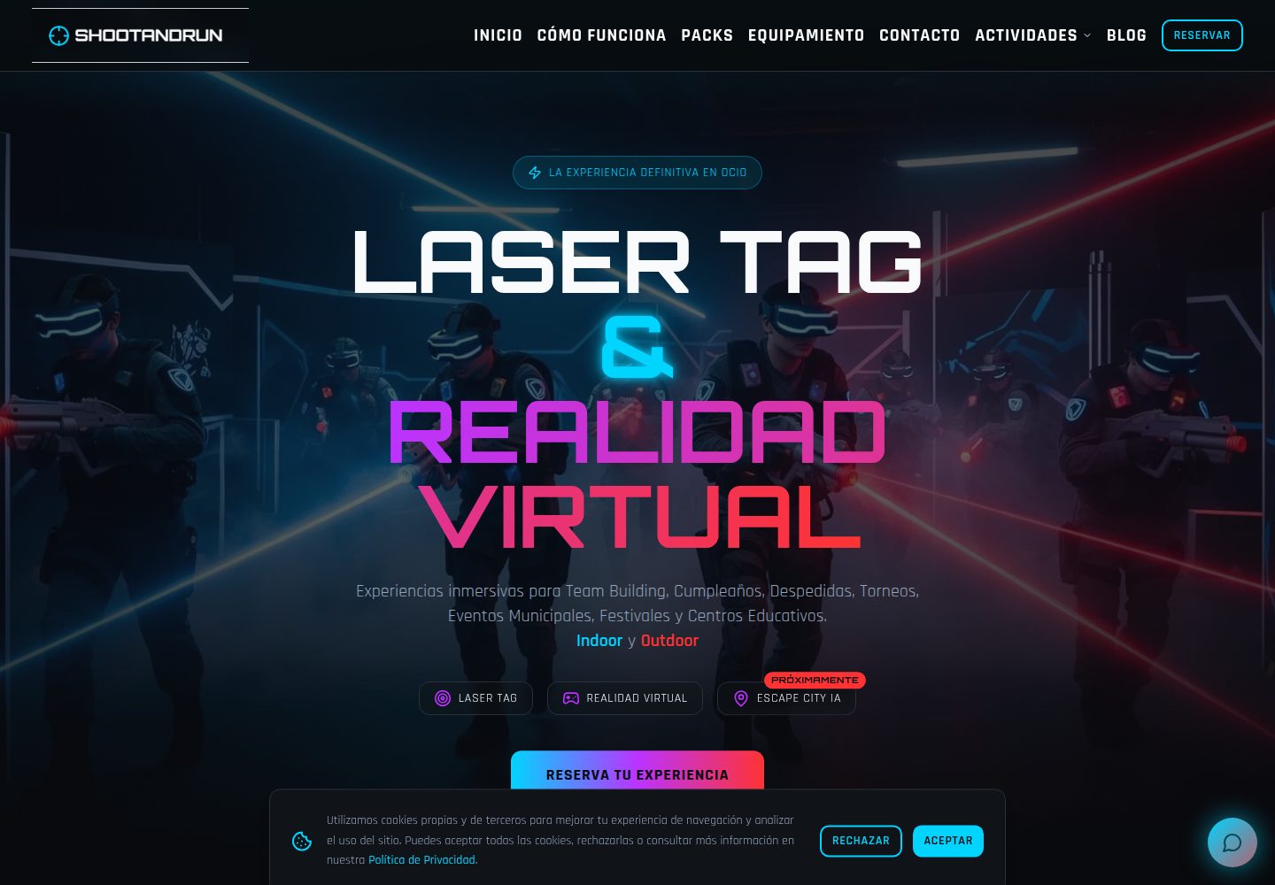 Shoot and Run public website screenshot