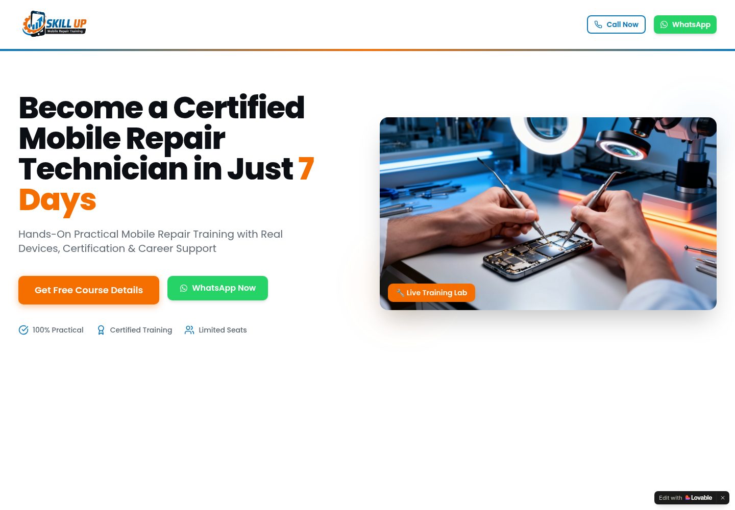 Skill Up public website screenshot