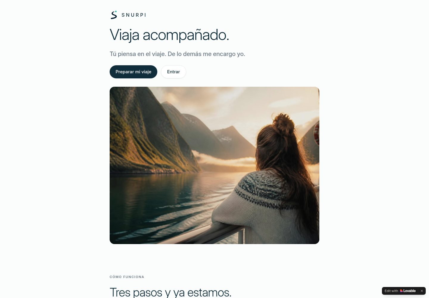 Snurpi public website screenshot