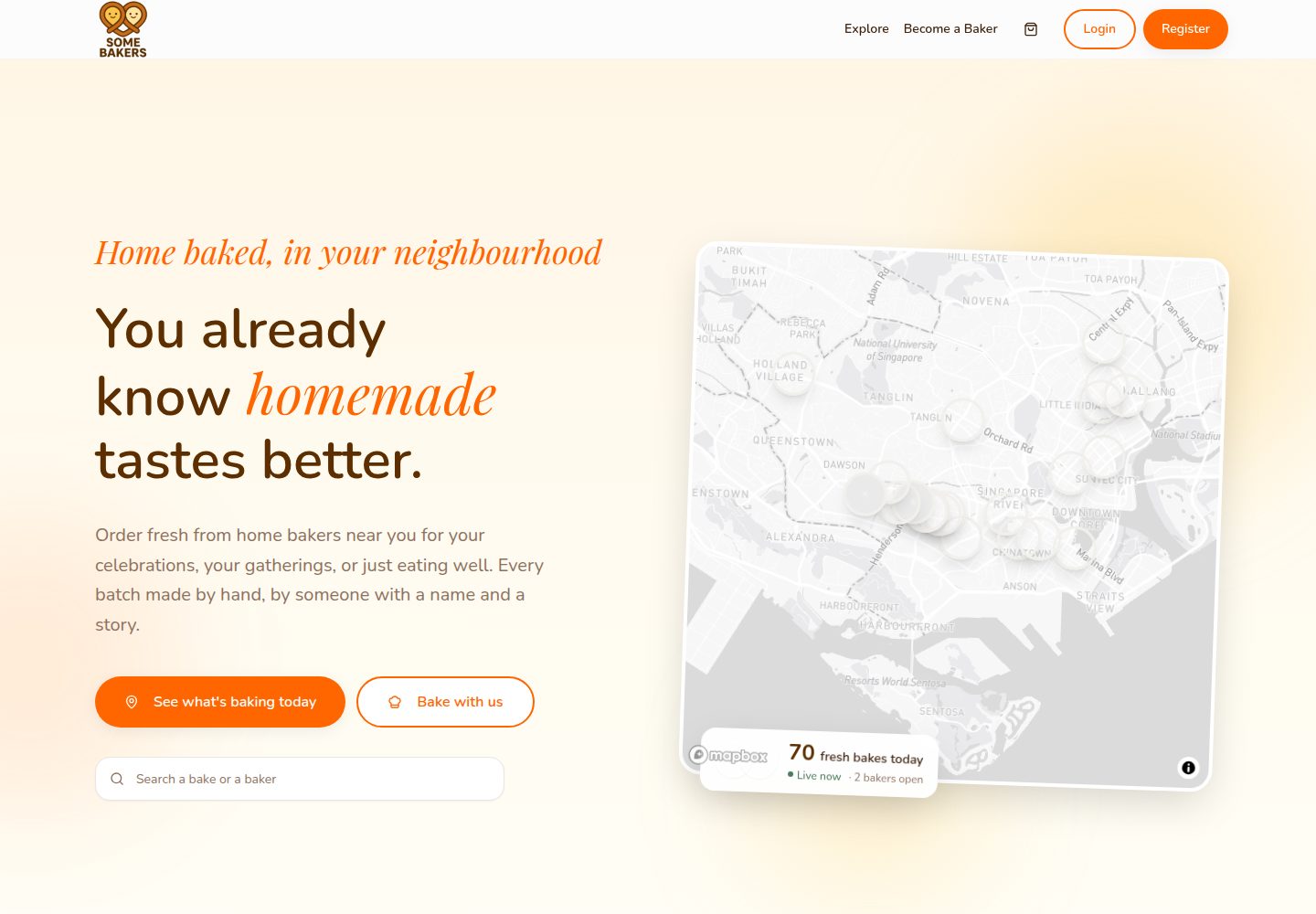 Some Bakers public website screenshot