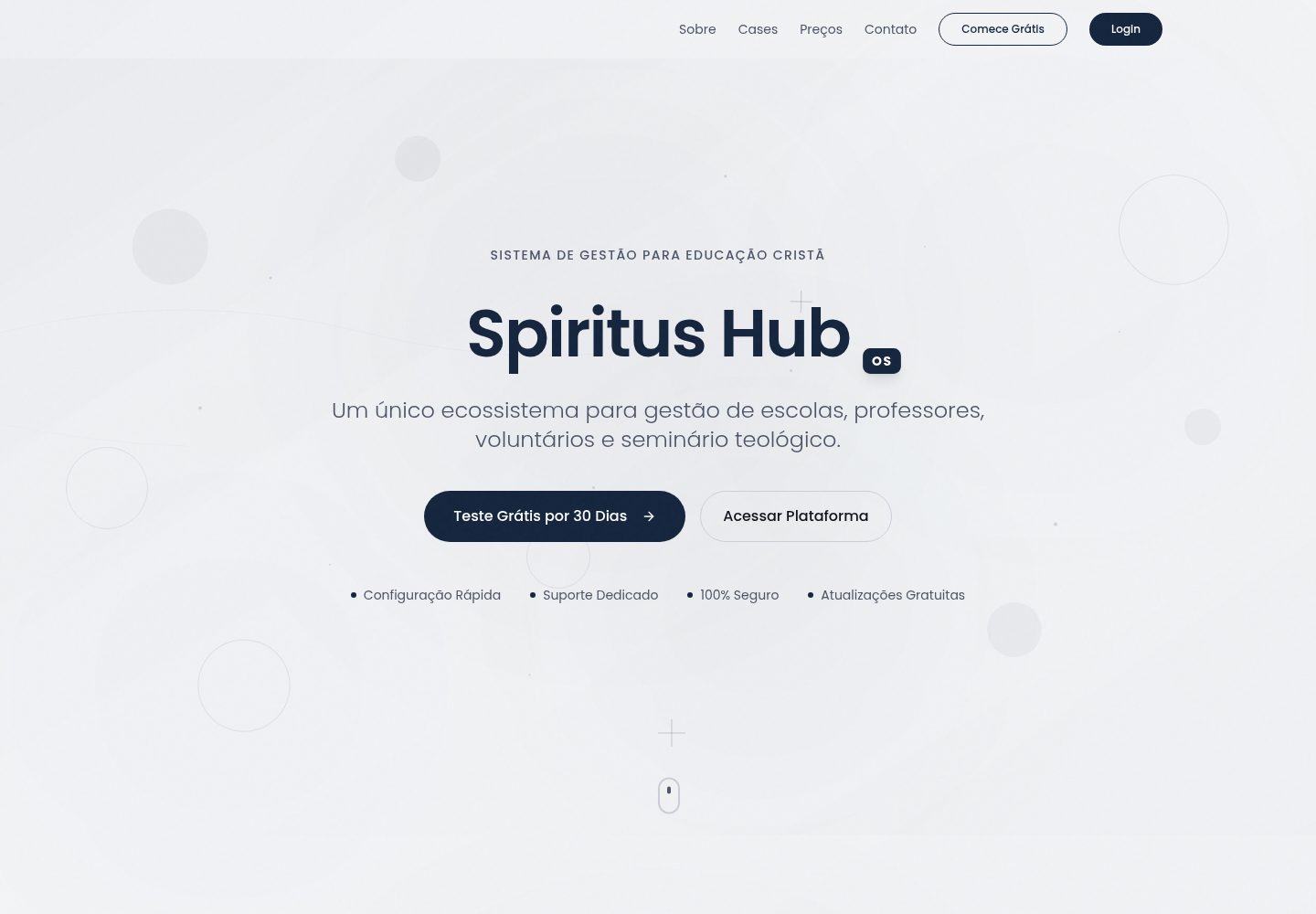 Spiritus Hub public website screenshot