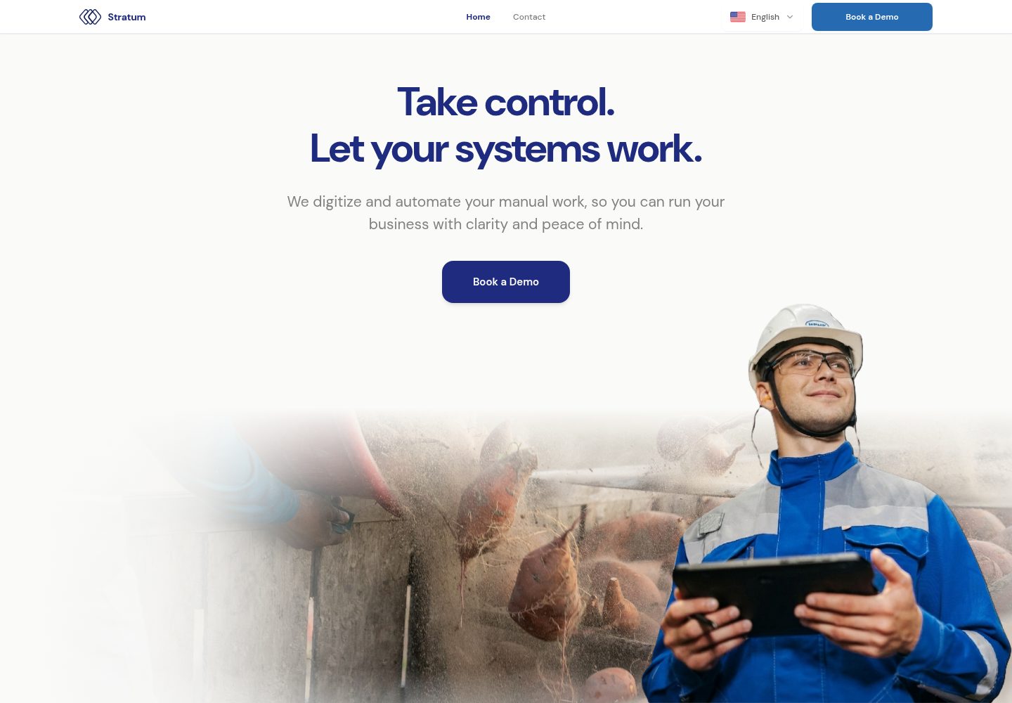 Stratum public website screenshot