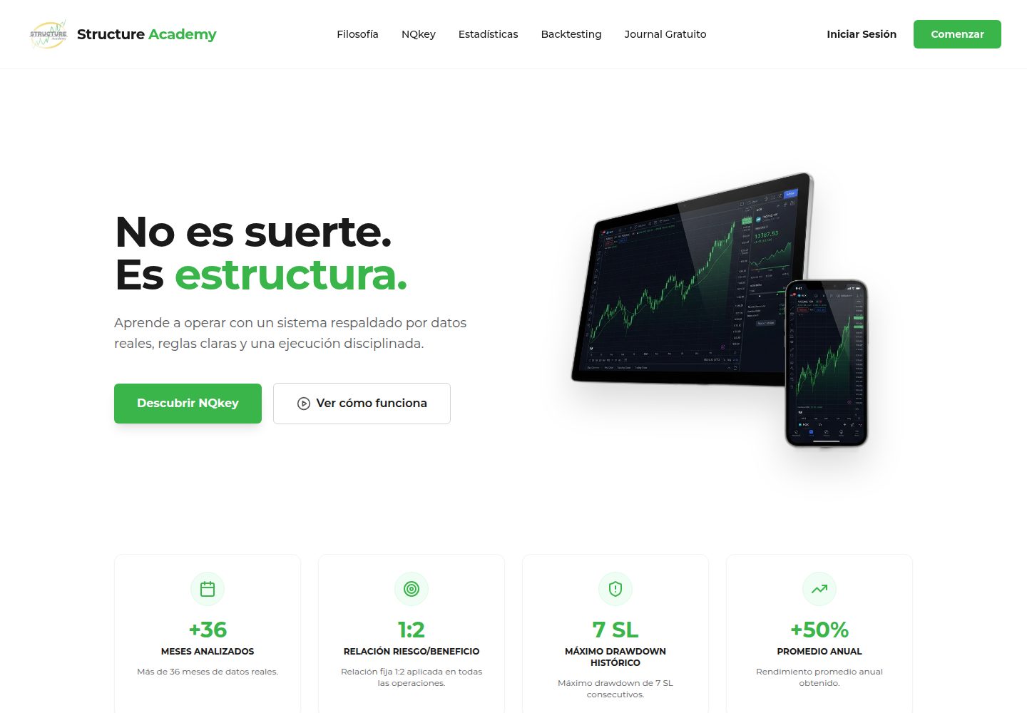 Structure Academy public website screenshot