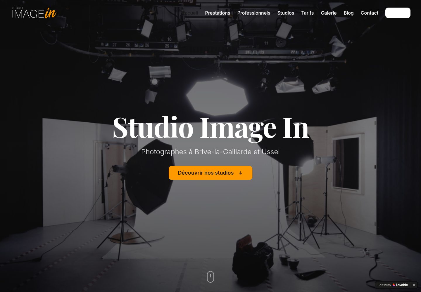 Studio Image'In public website screenshot