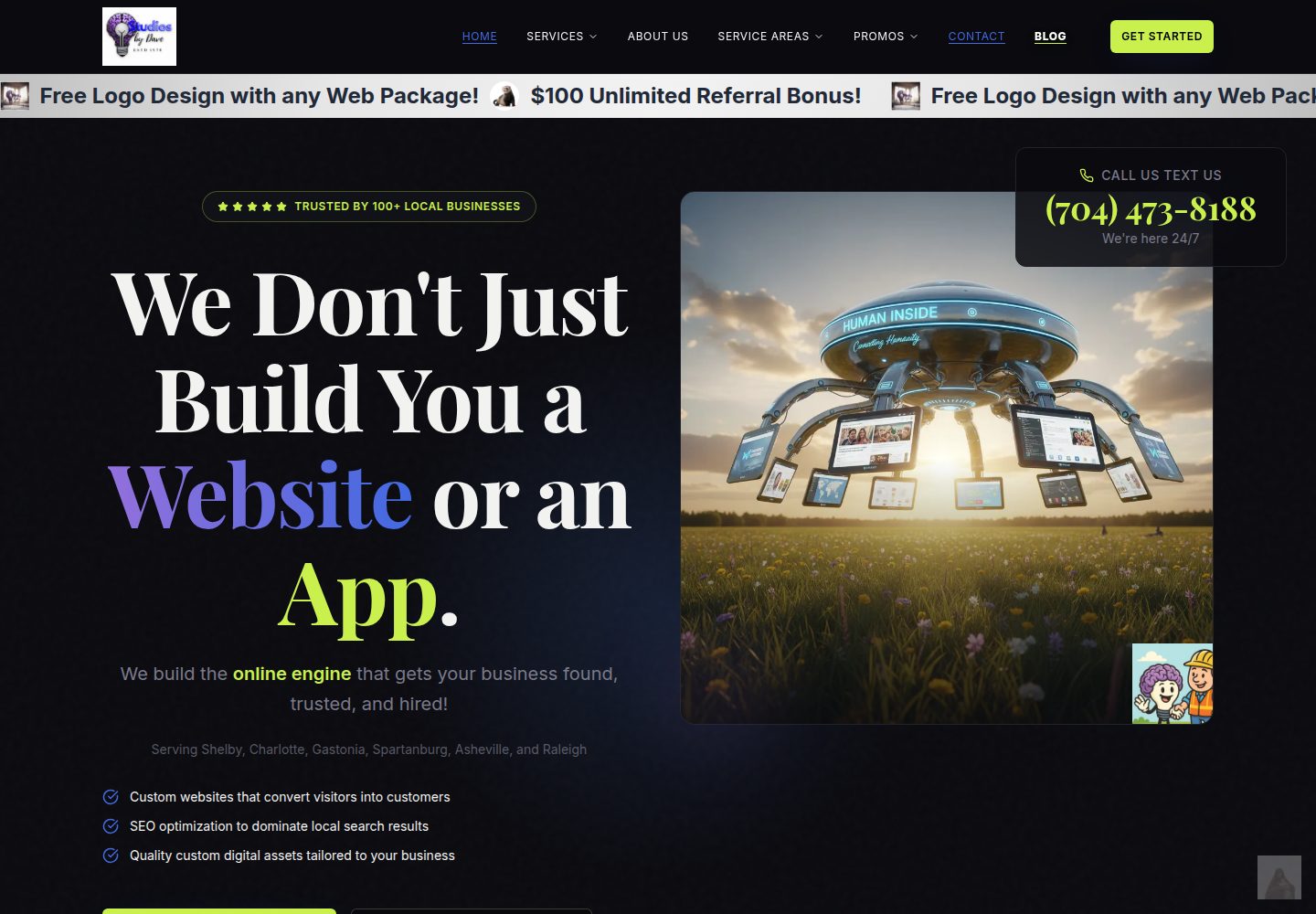 Studios by Dave public website screenshot