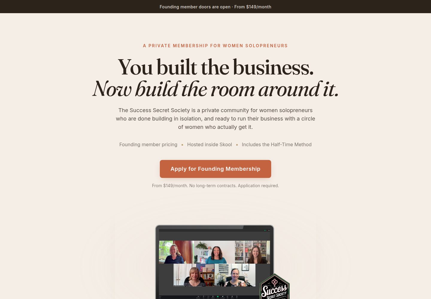 Success Secret Society public website screenshot