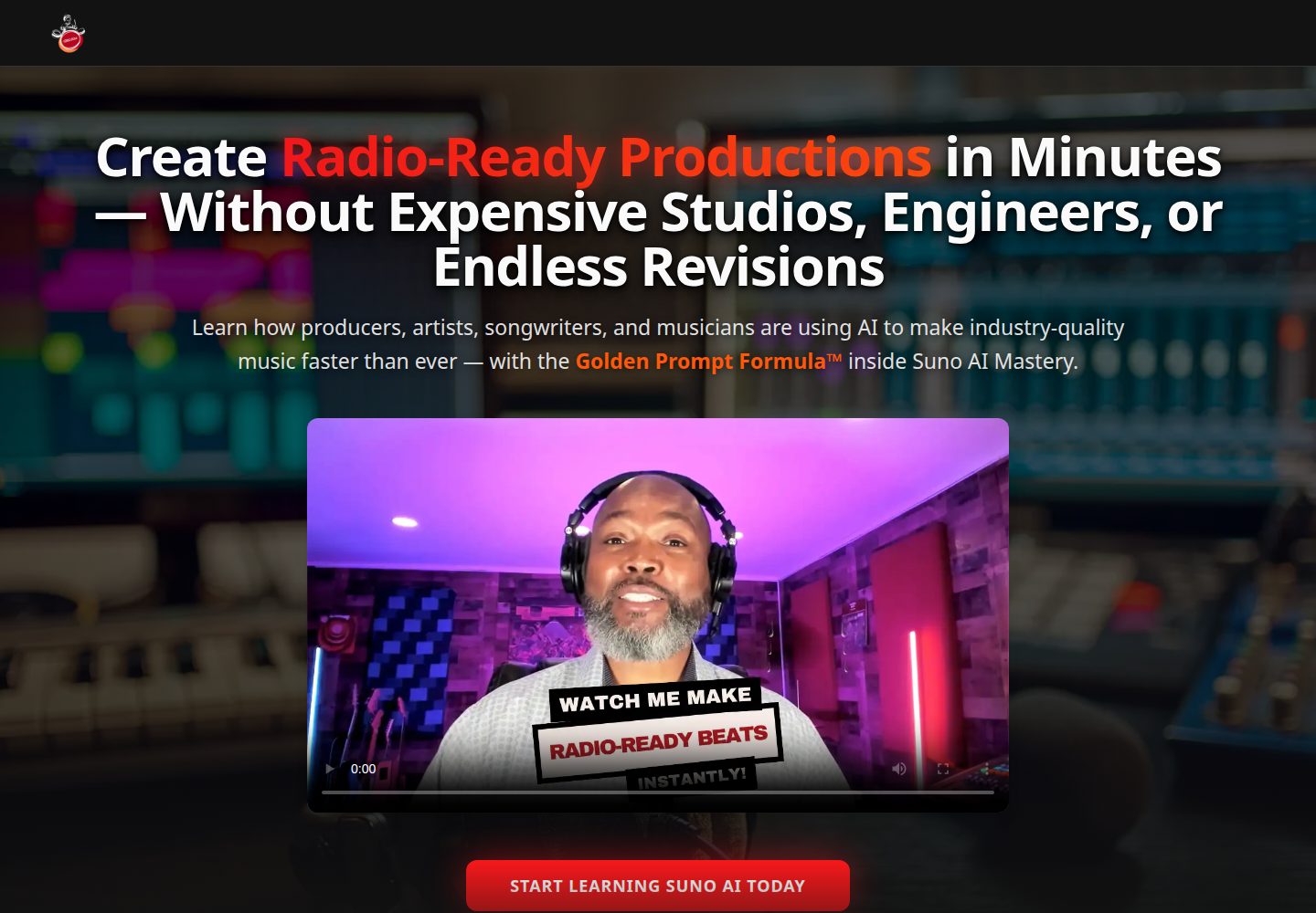 Suno AI Mastery public website screenshot