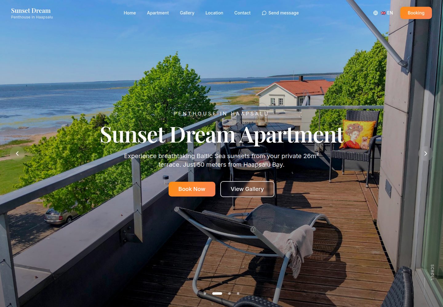 Sunset Dream Apartment public website screenshot