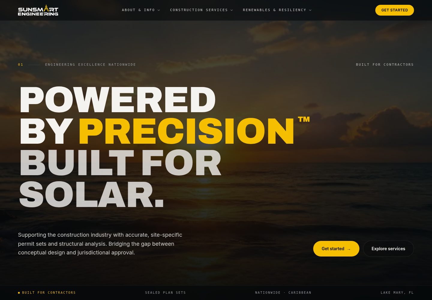 SunSmart Engineering public website screenshot