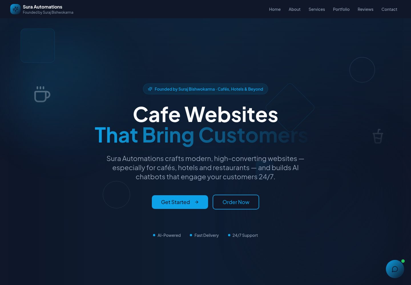 Sura Automations public website screenshot