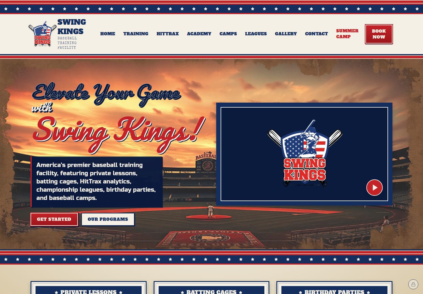 Swing Kings public website screenshot