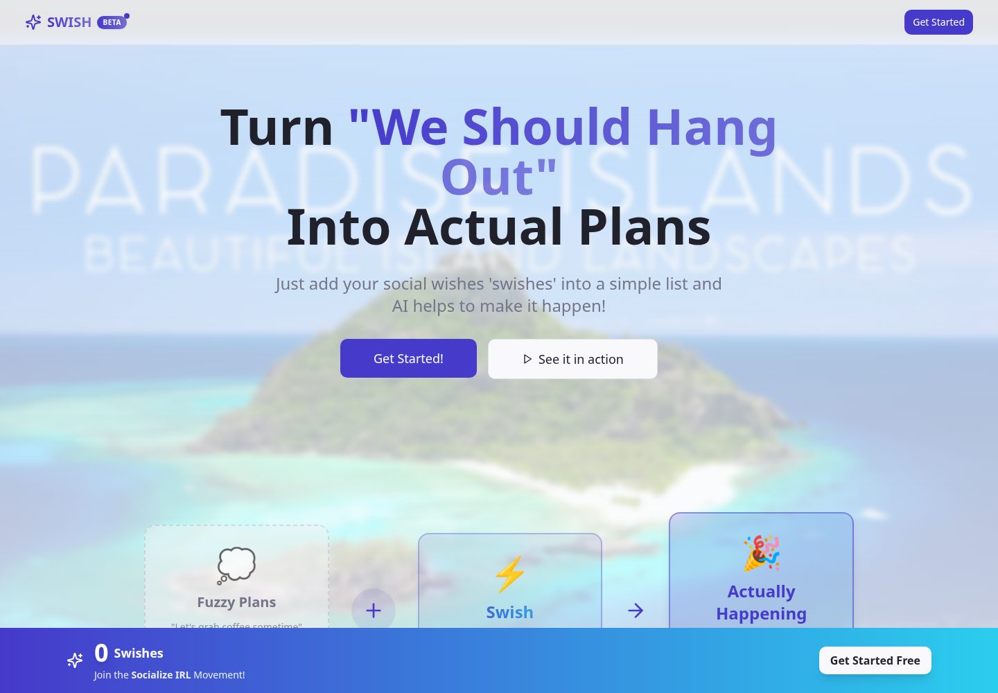 SWISH public website screenshot