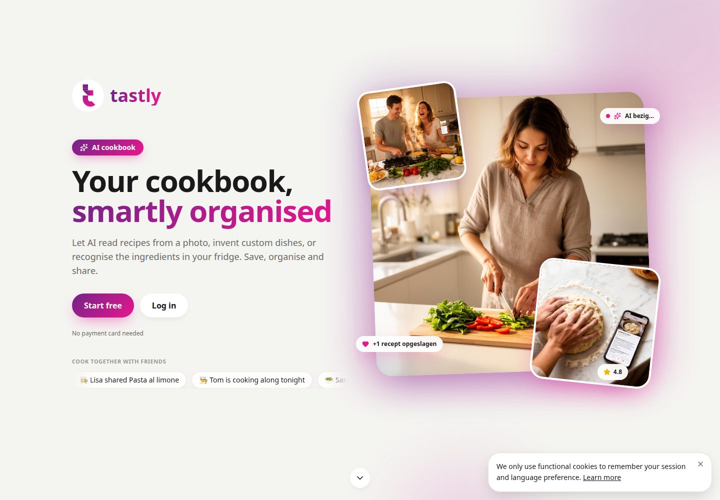 tastly public website screenshot