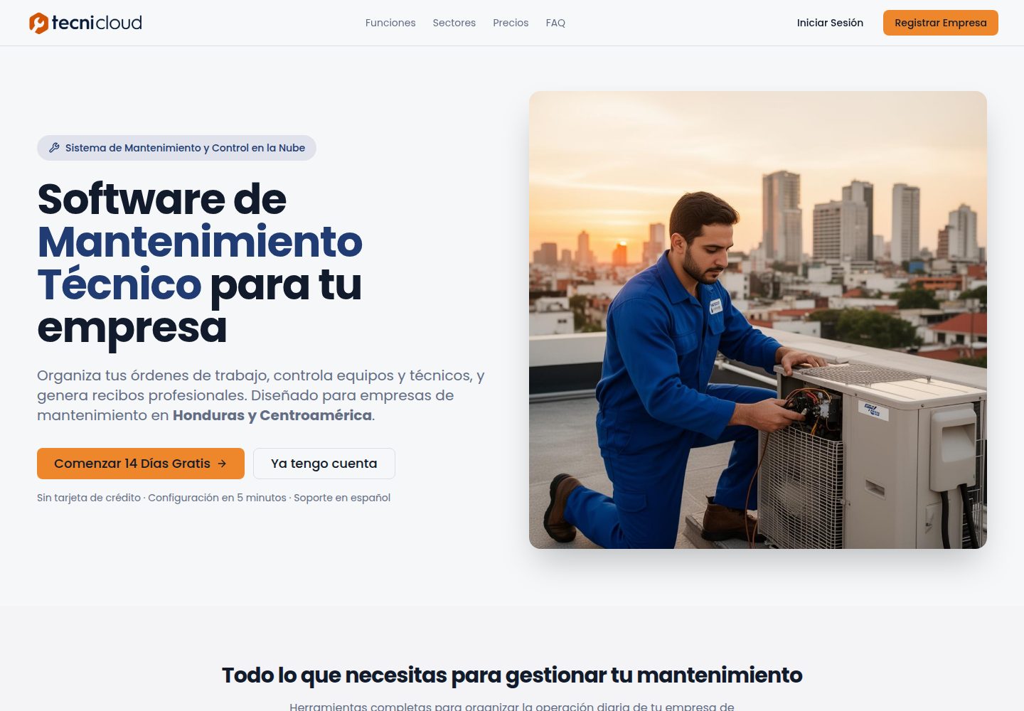 Tecni Cloud public website screenshot
