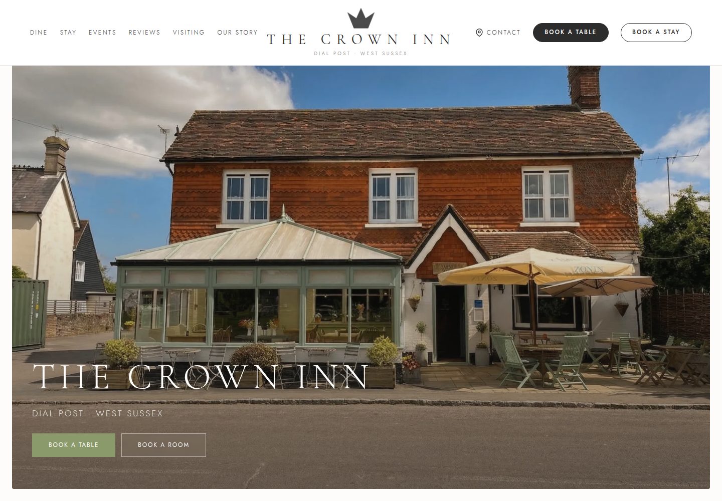 The Crown Inn public website screenshot