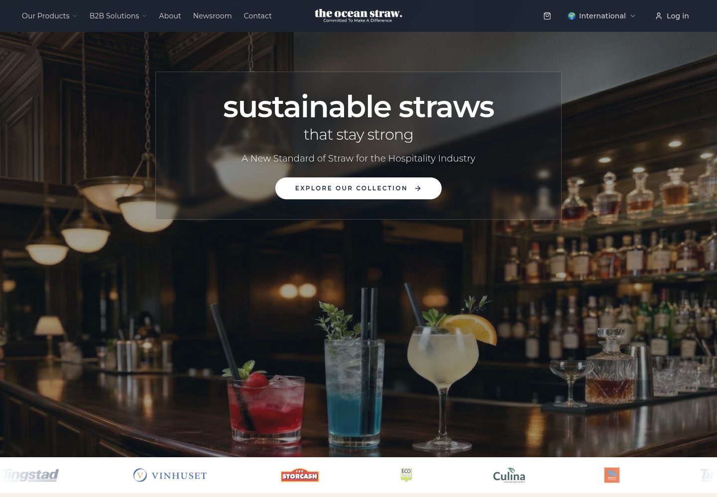 The Ocean Straw public website screenshot