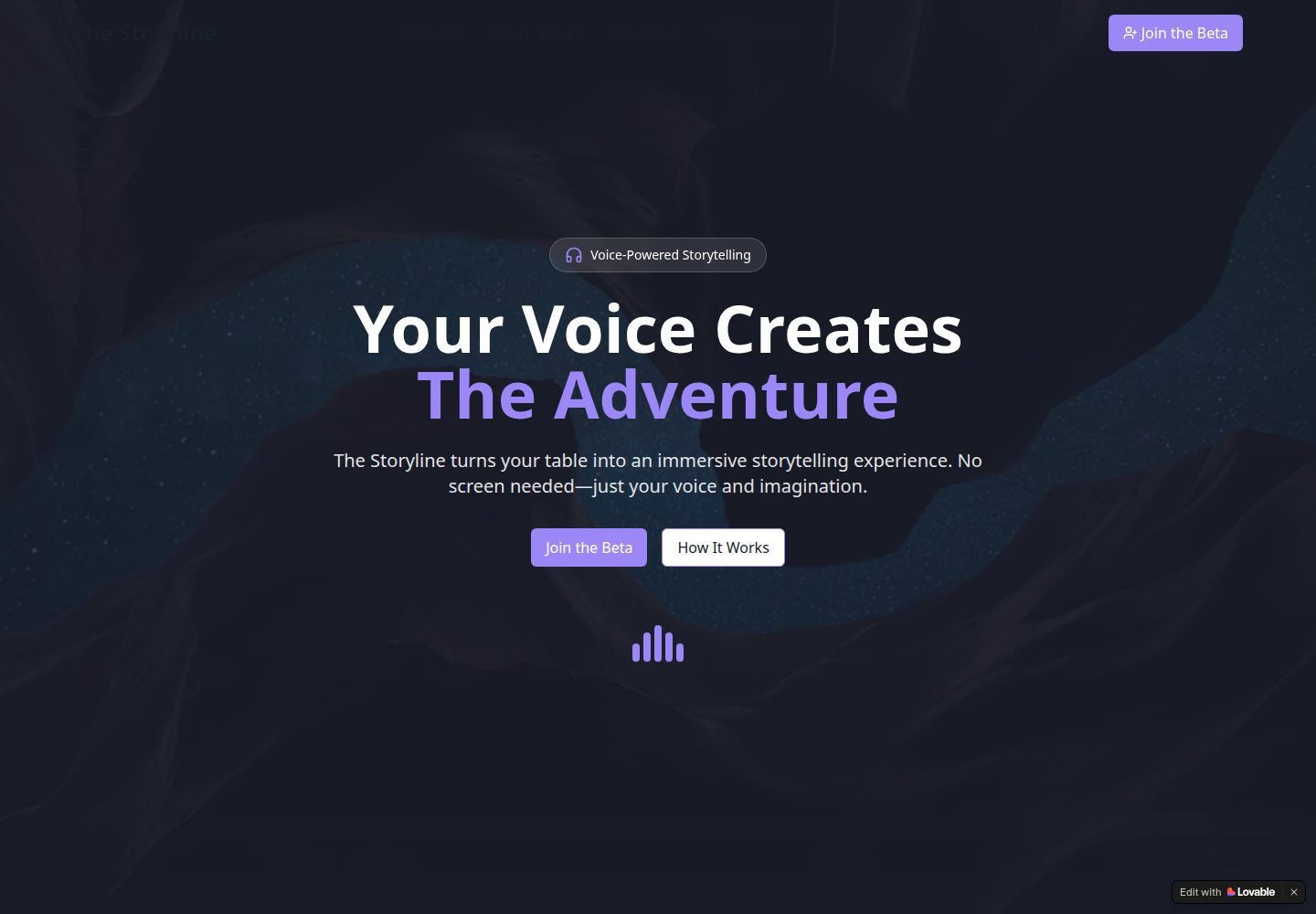 The Storyline public website screenshot