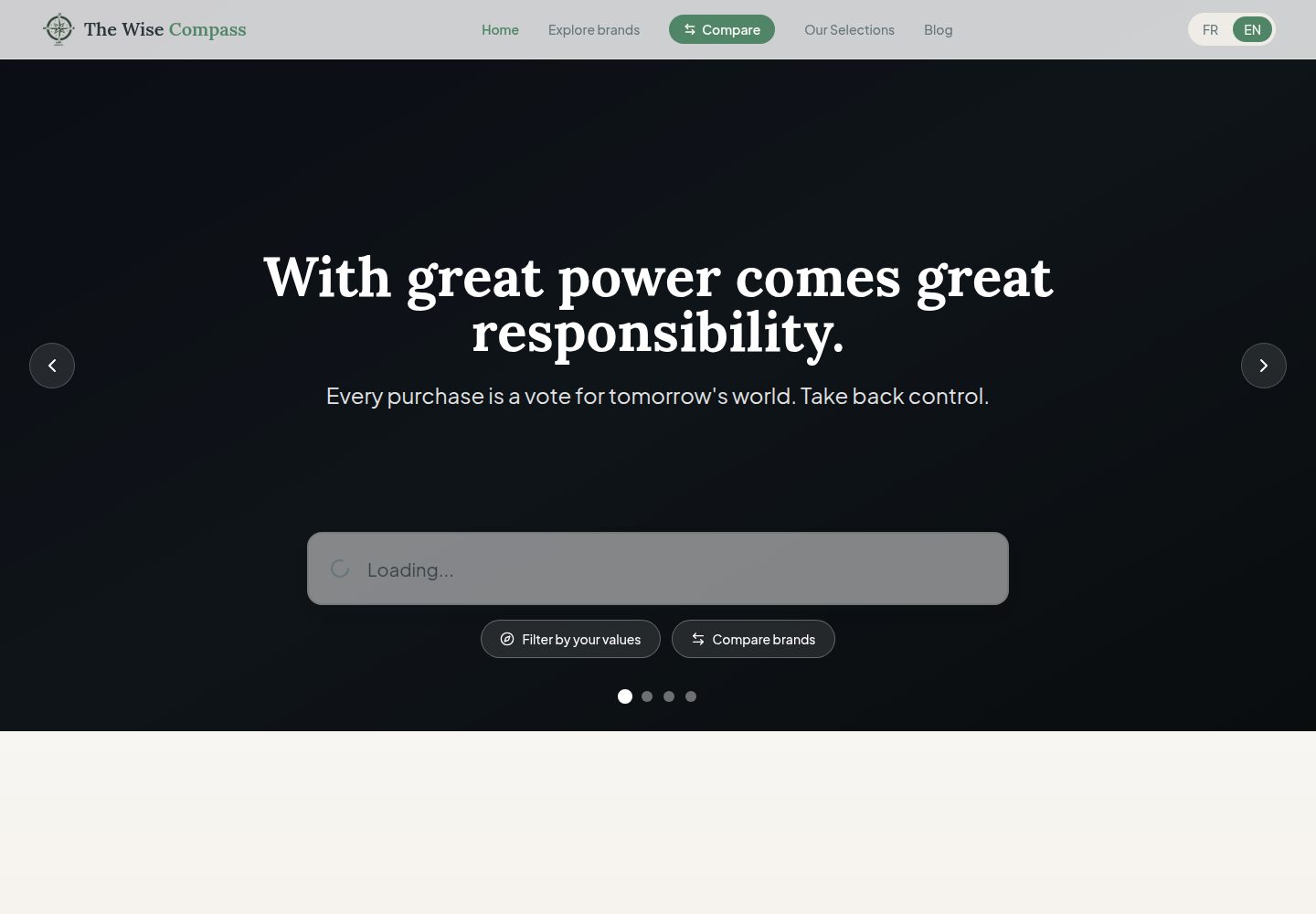The Wise Compass public website screenshot