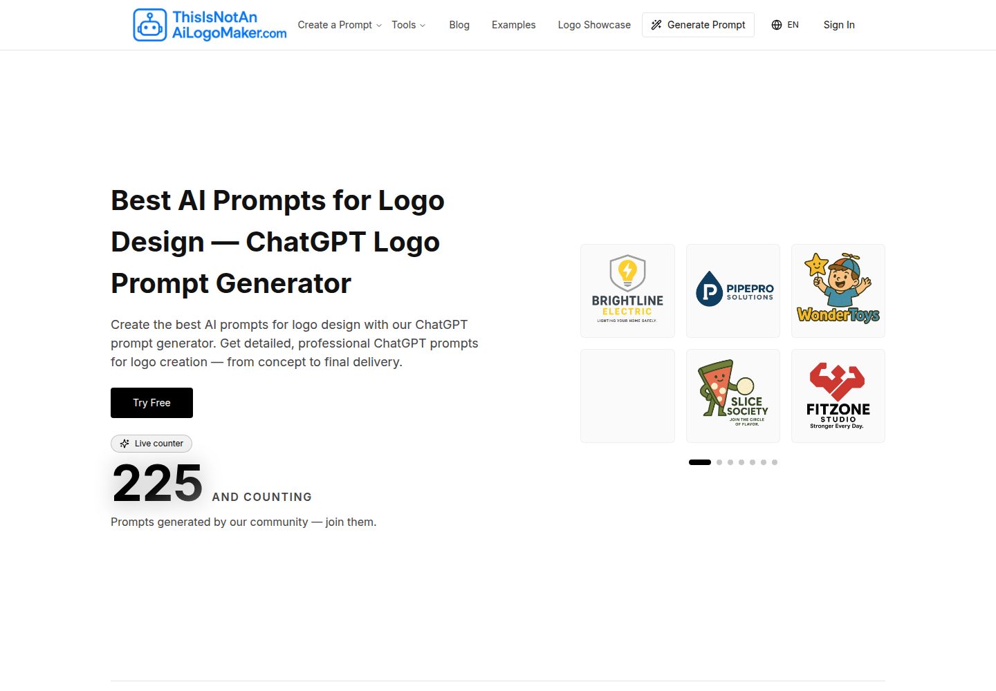 ThisIsNotAnAiLogoMaker public website screenshot