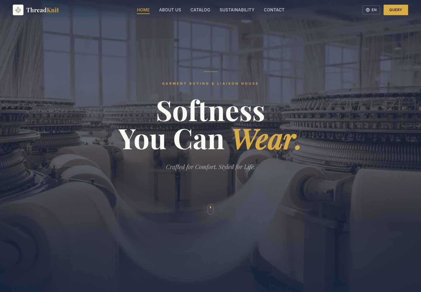 ThreadKnit public website screenshot