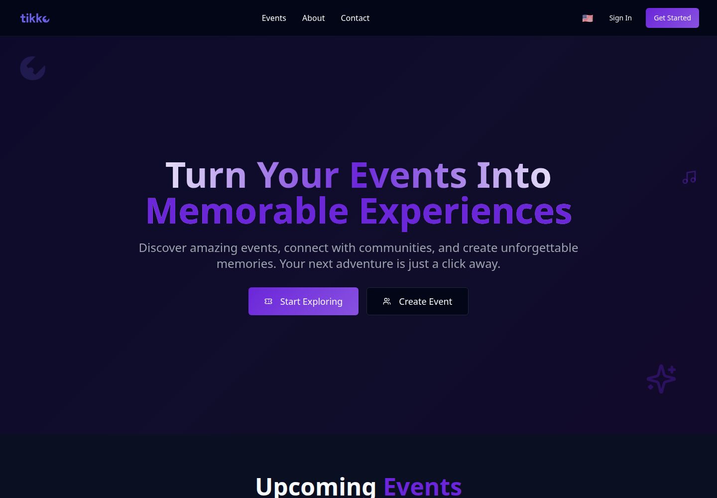 Tikko public website screenshot