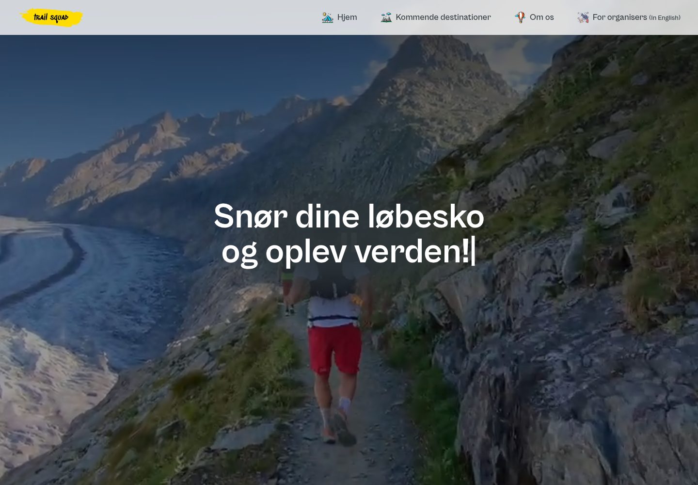 Trail Squad public website screenshot
