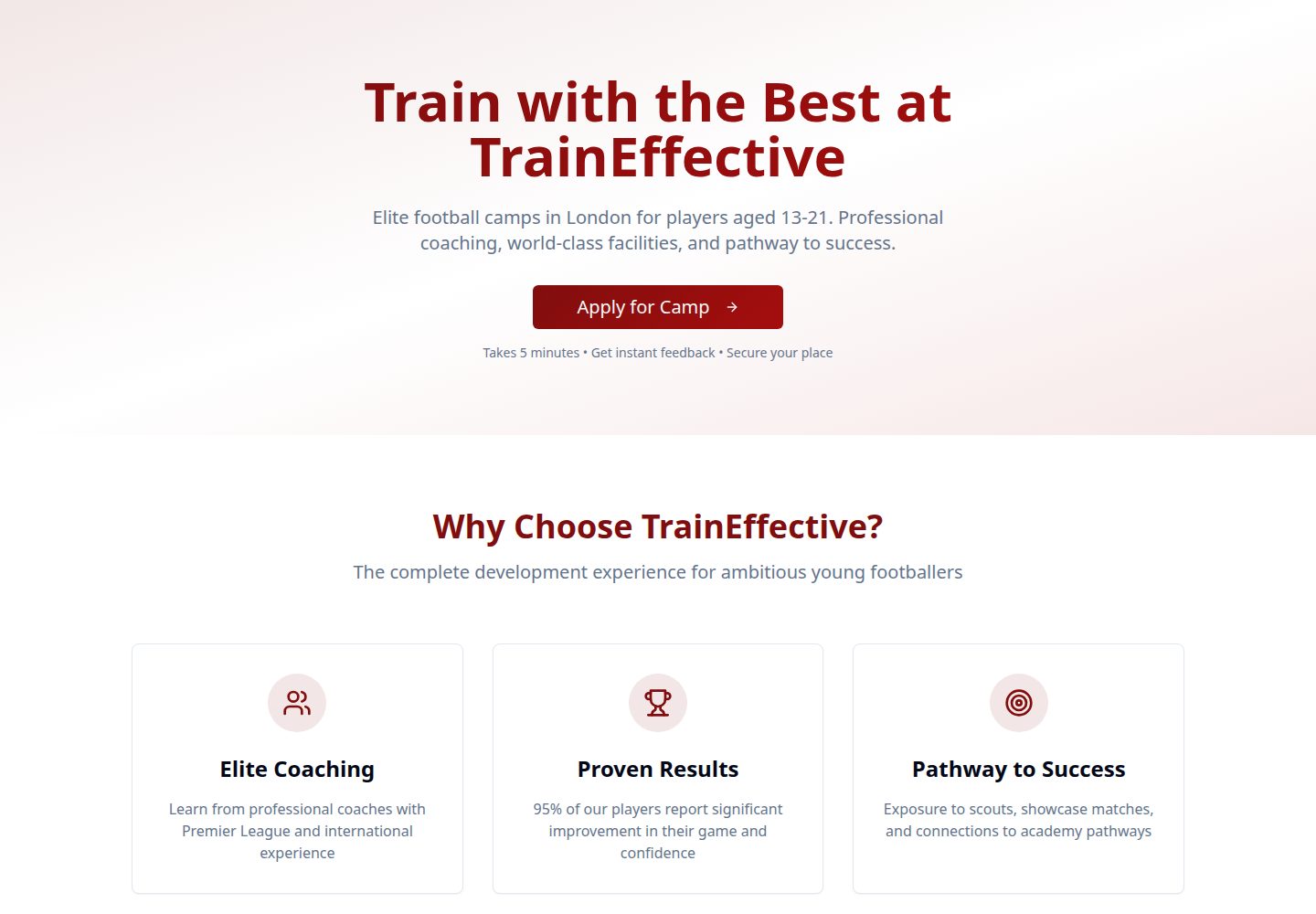 TrainEffective public website screenshot