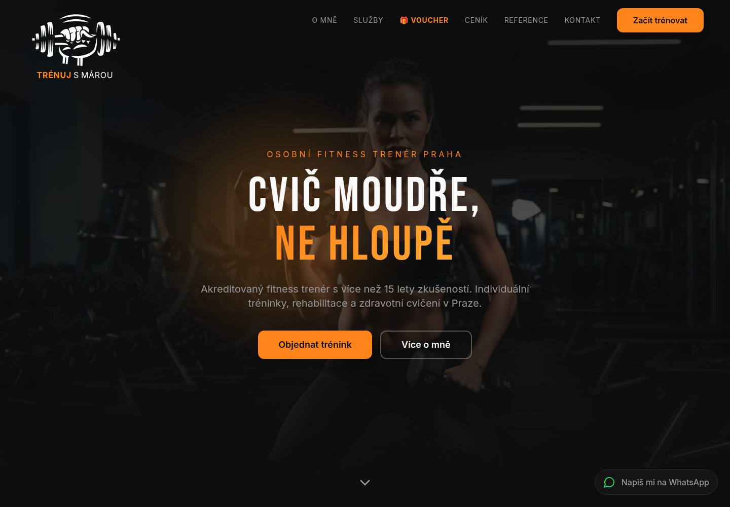 Trénuj s Márou public website screenshot