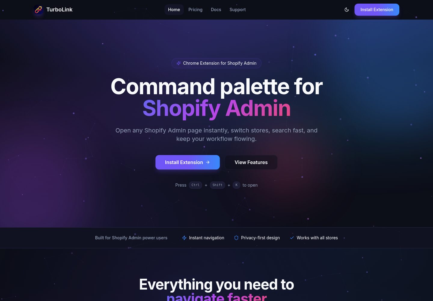 TurboLink public website screenshot
