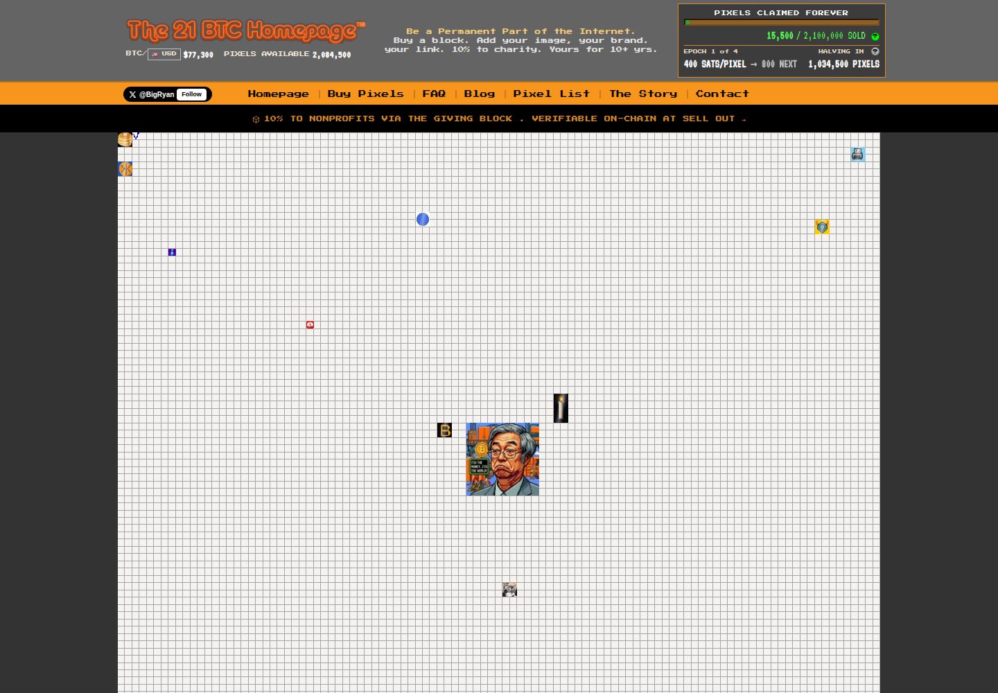 Twenty One Bitcoin Homepage public website screenshot