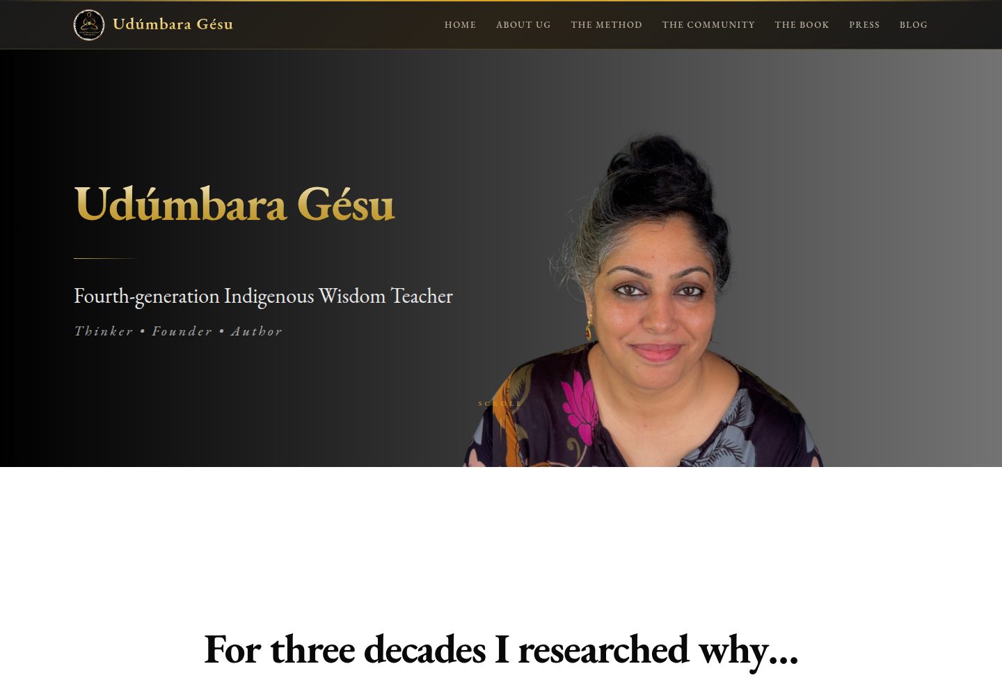 Udúmbara Gésu public website screenshot