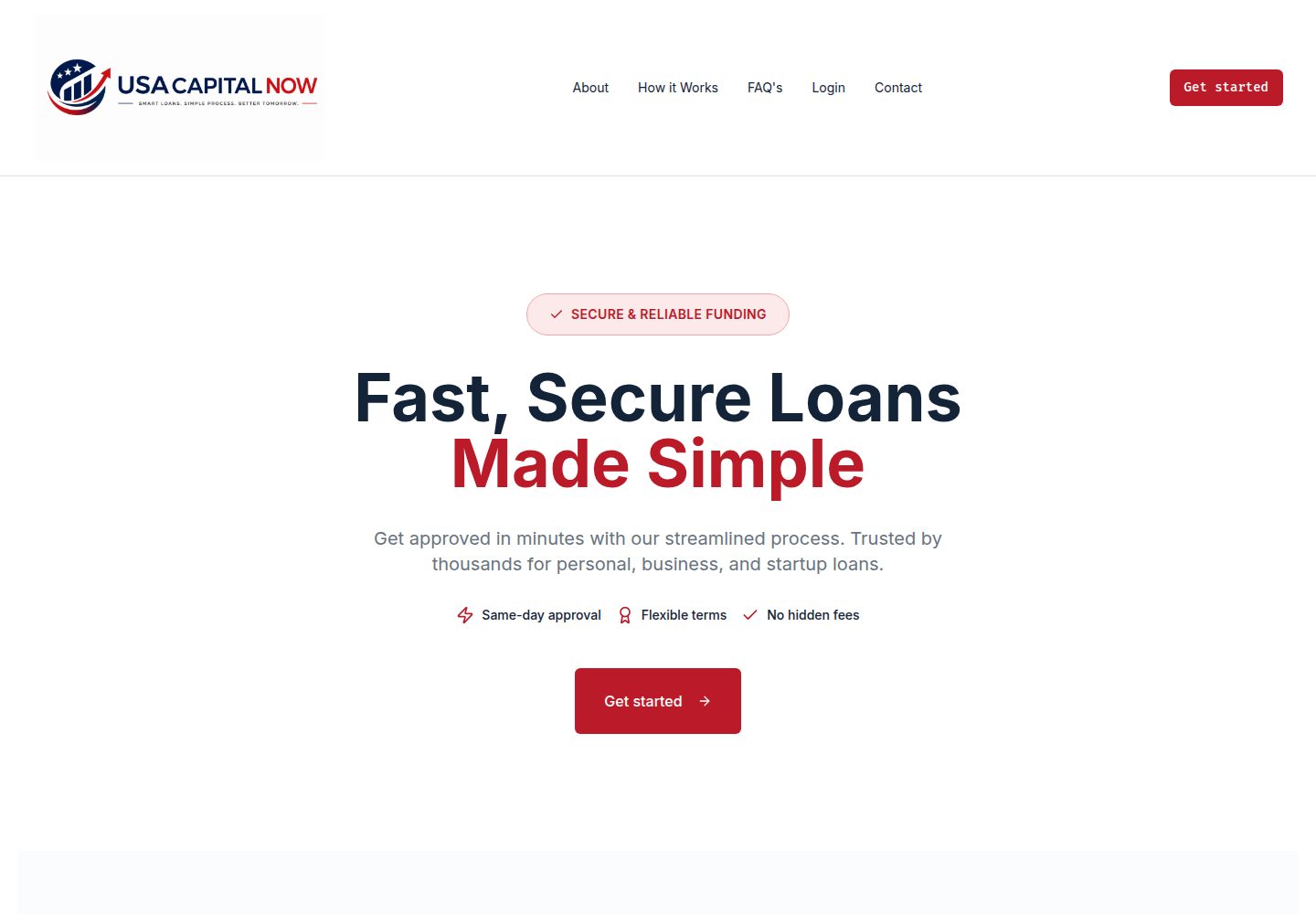 USA Capital Now public website screenshot
