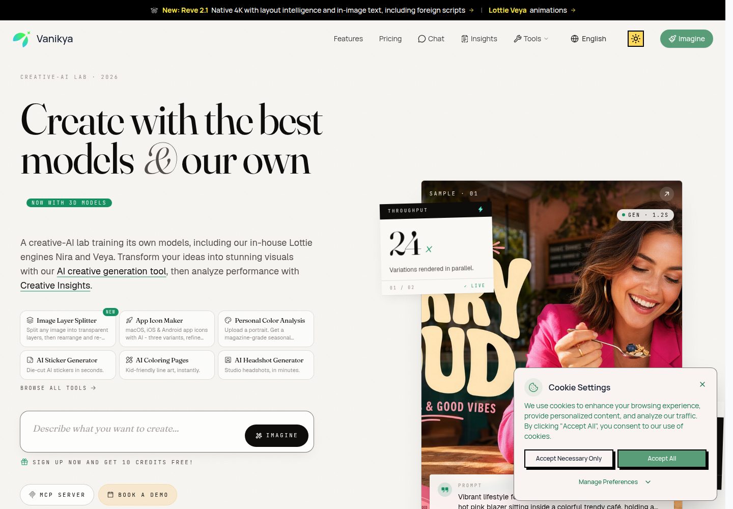 Vanikya public website screenshot