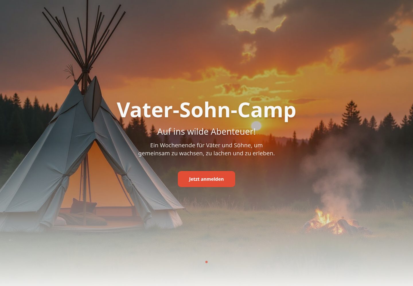 Vater-Sohn-Camp public website screenshot